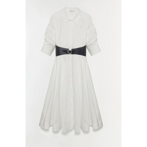 SIMKHAI Olson Belted Cotton Midi Dress Medium - Picture 6 of 13